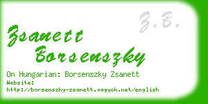 zsanett borsenszky business card